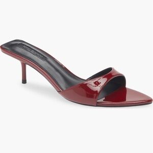 Tony Bianco Red Patent Slip-On Kitten Heel Mule